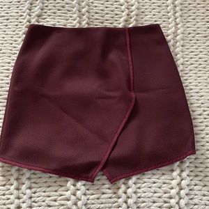 Topshop burgundy mini skirt size 8